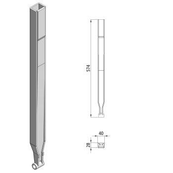 Kinnetop Rohr passend für 800 - 1200 mm Rungen,...