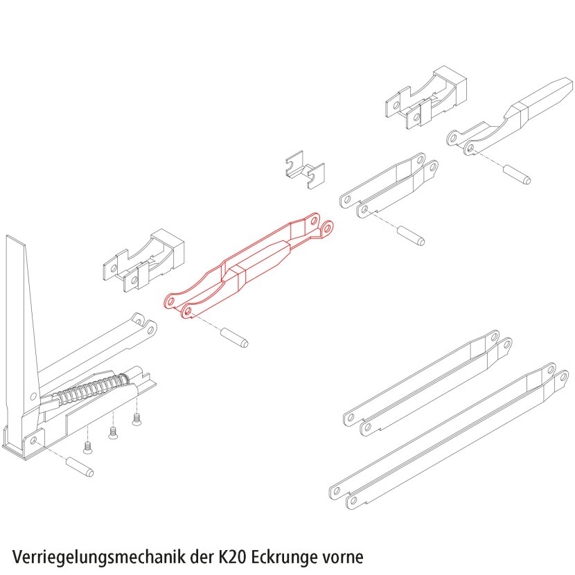 Bordwandriegel, rechts, passend für untere Verriegelung
