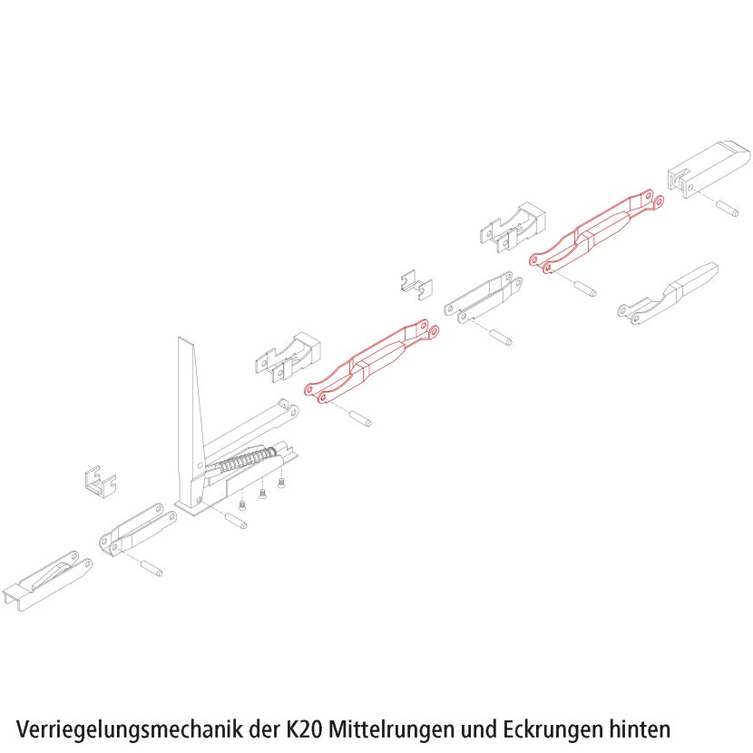 Bordwandriegel, rechts, passend für untere Verriegelung