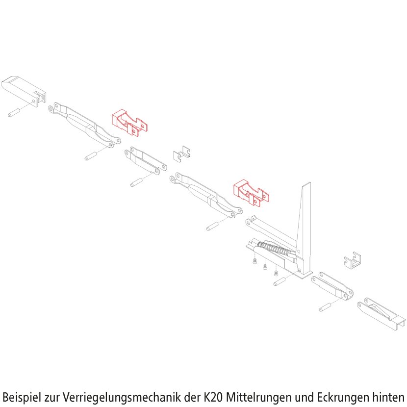 KINNEGRIP Führungsteil, groß, für Mittelrungen und Eckrungen vorne/hinten - 42117
