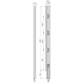 K5 Vorderrunge Stahl KTL, rechts, 1200 mm BWH