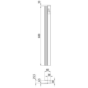 KINNEGRIP Verschlussprofil/Gegenhalter T 50, 600 mm,...