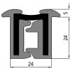 PASTORE & LOMBARDI Stangenscharnier, Alu eloxiert, Höhe 24 mm, Länge 2400 mm - 020825684N