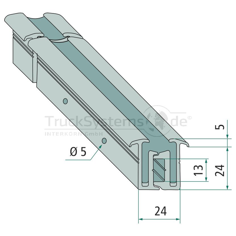 PASTORE & LOMBARDI Stangenscharnier, Alu eloxiert, Höhe 24 mm, Länge 2700 mm - 020825685N