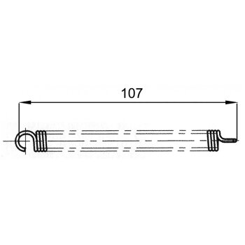 Rückholfeder 107 mm, rostfrei, passend für...