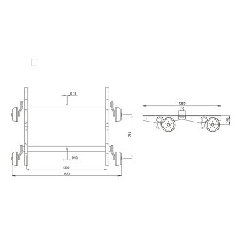 Tandem-Achsaggregat GF 2100 - 5/67/112, mit Bremse, 1200...