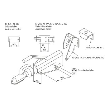 Auflaufvorrichtung KF 20 A, 1100-2000 kg zul. Gesamtgewicht