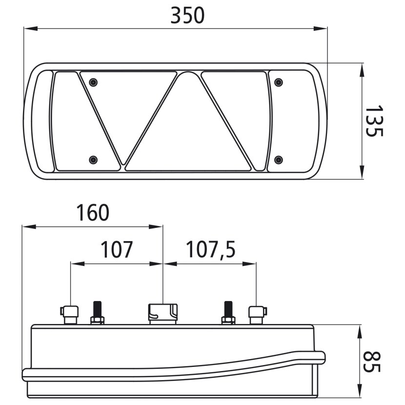 Aspöck Ecopoint II, 24 V, links, 7-polig AMP + 2 x 2-polig Superseseal - 25-2880-527 - 252880527 - 25-2880-521 - 252880521
