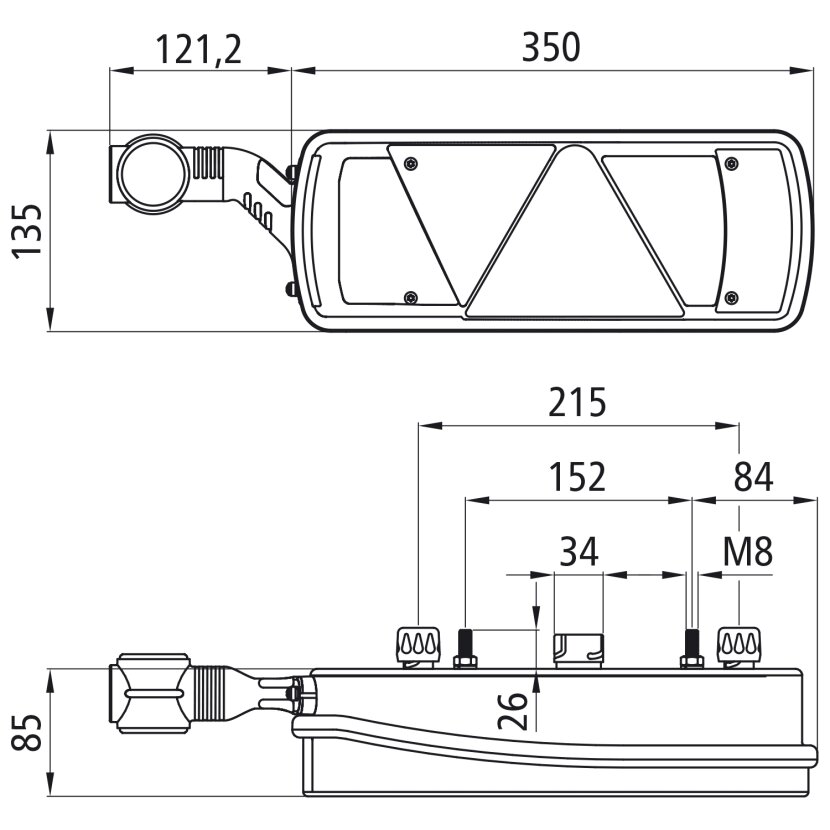 Aspöck Ecopoint II, 24 V, links, 7-polig ASS + 2 x 2 polig, mit URA, OEM - 25-2810-517 - 252810517 - 25-2810-511 - 252810511