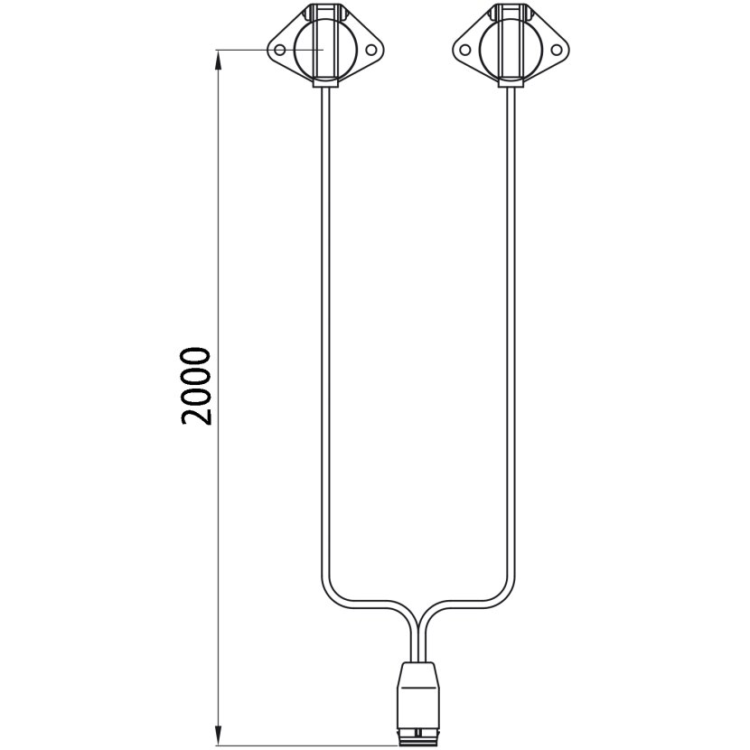 ASPÖCK Versorgungskabel, 2 x 7-poligSteckdose ASS LP 20, 2000 mm - 58-6649-014 - 586649014 - 58-6649-017 - 586649017