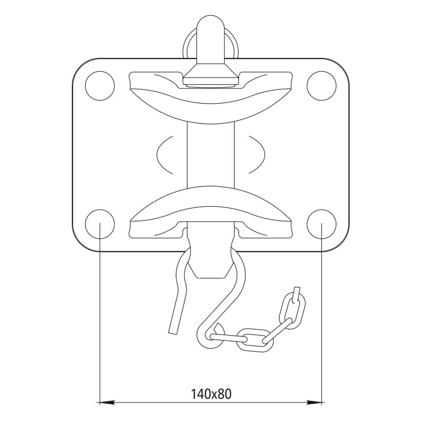 Abschleppkupplung GM104, Anhängelast 25 t, 140 x 80 mm