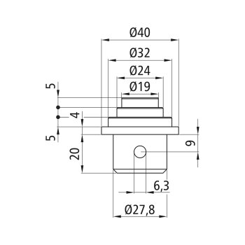 S-Line Kombizapfen ø 19/24/32 mm, Stahl verzinkt