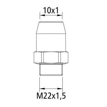 GE-Steckverbinder 10 x 1,0, M22 x 1,5