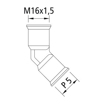 45° Bogen mit Schnellanschluss P5 - M16 x 1,5 -...