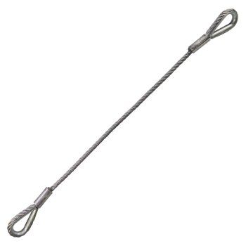 Kipperseil Durchmesser 10 mm, verzinkt, mit Kauschen, 700 mm