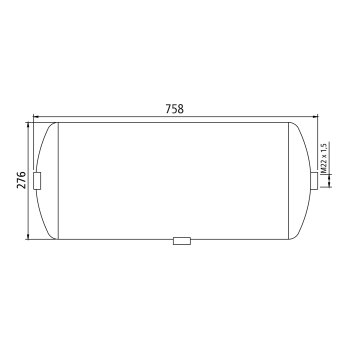 Druckluftkessel, Stahlblech, 40 Liter, 276 × 758 mm