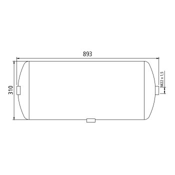 Druckluftkessel, Stahlblech, 60 Liter, 310 × 893 mm