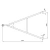 Zuggabel 27 to UNP mit Messingbuchse, Länge 2100 mm