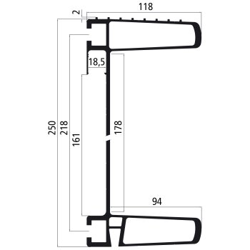 Aluminium-Unterfahrschutz, unbearbeitet, pressblank