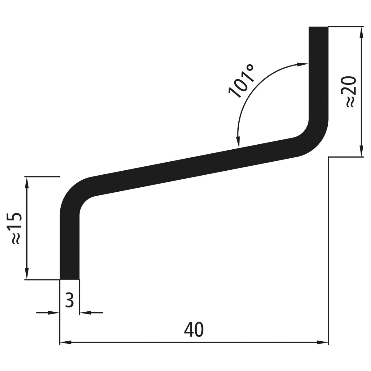 Alu-Regenleiste eloxiert