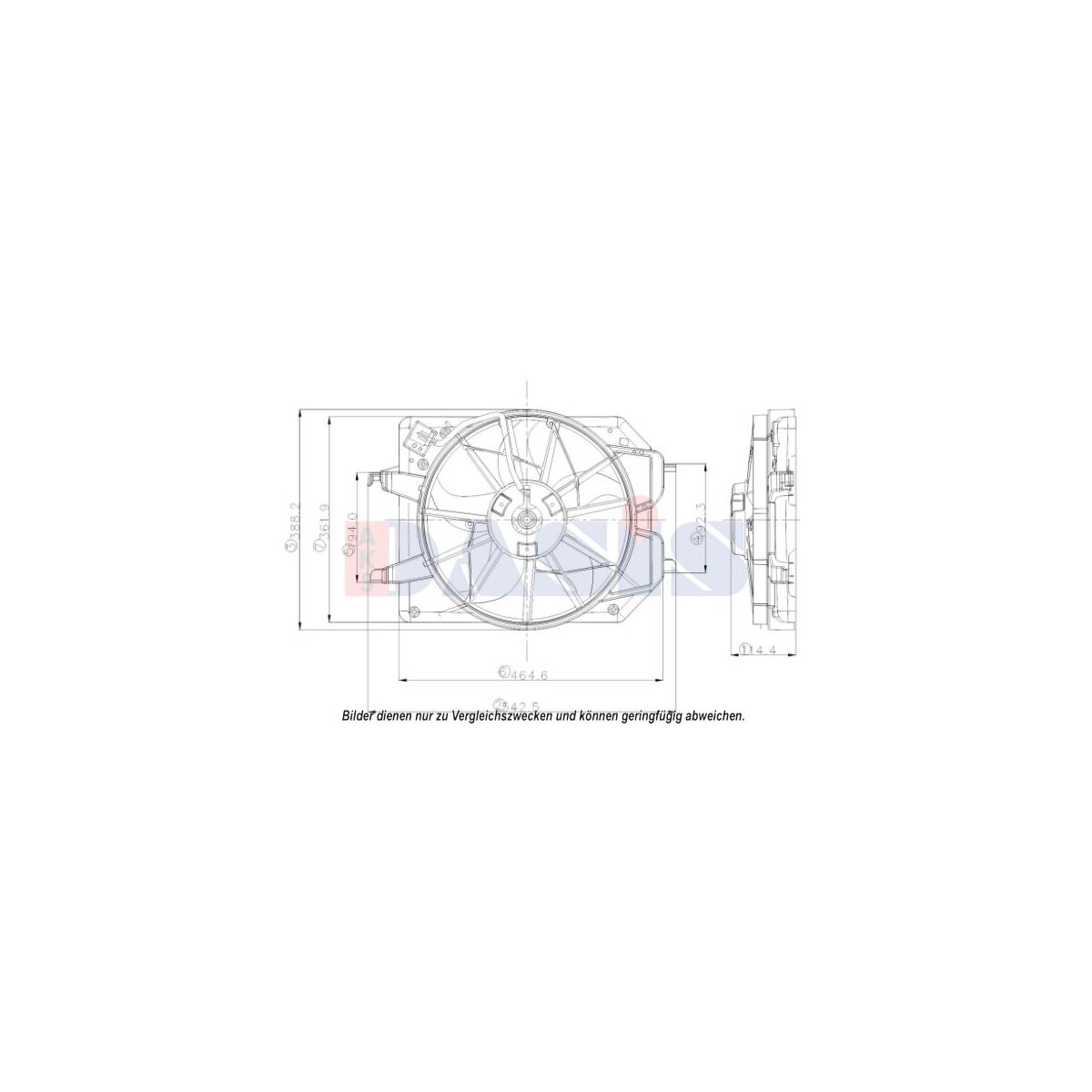 AKS DASIS Lüfter, Motorkühlung 098300N passend für 1061263