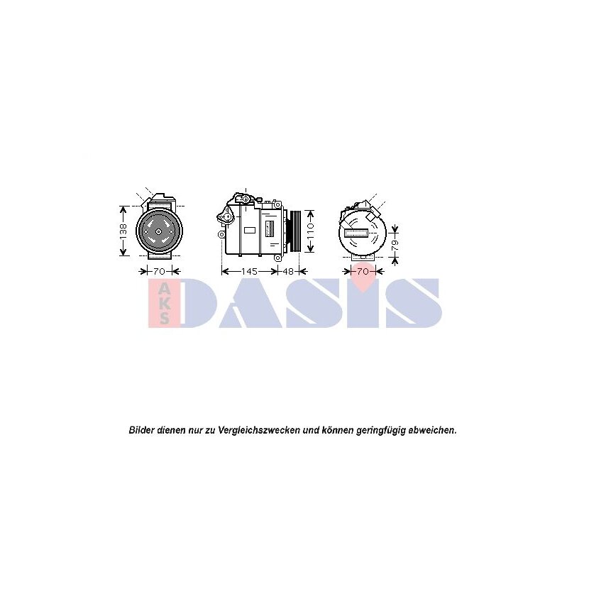 AKS DASIS Kompressor, Klimaanlage 850358N passend für 64526950152