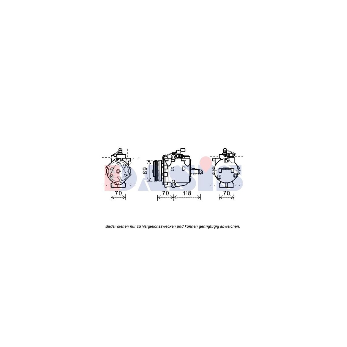 AKS DASIS Kompressor, Klimaanlage 851965N passend für MN164472