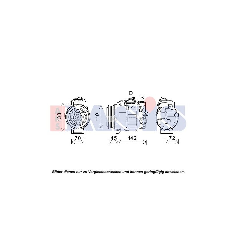 AKS DASIS Kompressor, Klimaanlage 852714N passend für 0022308011