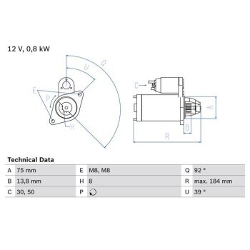 BOSCH Starter 0 986 022 601 - 0986022601 passend für...