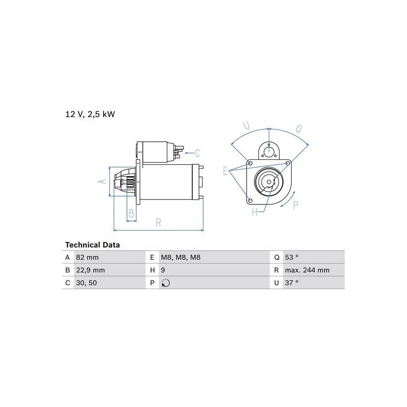 BOSCH Starter 0 986 023 120 - 0986023120 passend für 16 143 799 80