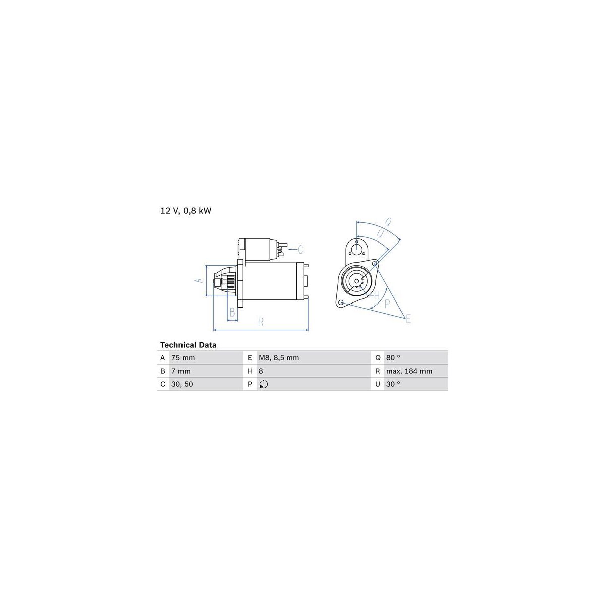 BOSCH Starter 0 986 023 880 - 0986023880 passend für 25 187 951