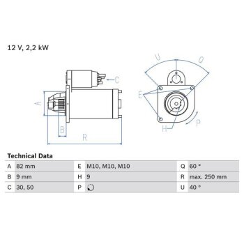 BOSCH Starter 0 986 024 390 - 0986024390 passend für...