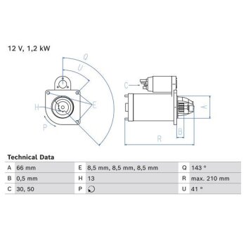 BOSCH Starter 0 986 025 000 - 0986025000 passend für...