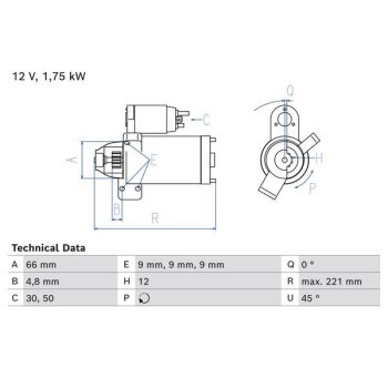 BOSCH Starter 0 986 025 510 - 0986025510 passend für...