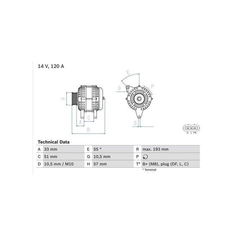 BOSCH Generator 0 986 083 830 - 0986083830 passend für 37300 2A401