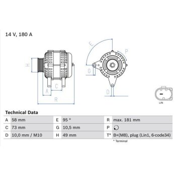 BOSCH Generator 0 986 084 630 - 0986084630 passend...