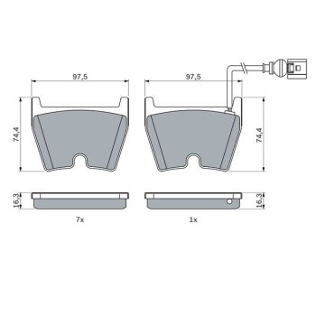BOSCH Bremsbelagsatz, Scheibenbremse 0 986 424 613 -...