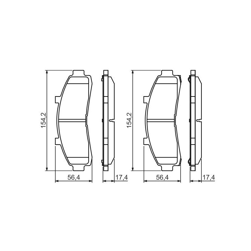 BOSCH Bremsbelagsatz, Scheibenbremse 0 986 424 656 - 0986424656 passend für F5TZ2001A