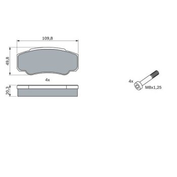 BOSCH Bremsbelagsatz, Scheibenbremse 0 986 424 876 -...
