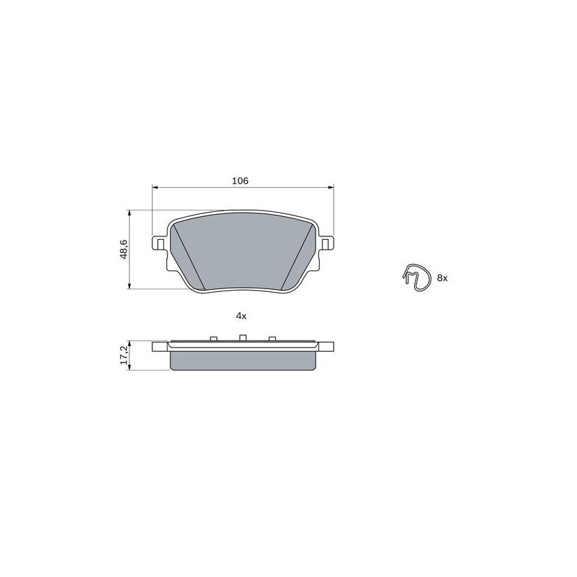 BOSCH Bremsbelagsatz, Scheibenbremse 0 986 424 889 - 0986424889 passend für A 000 420 75 00
