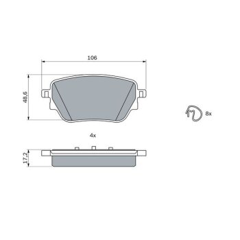 BOSCH Bremsbelagsatz, Scheibenbremse 0 986 424 889 -...