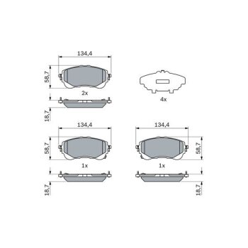 BOSCH Bremsbelagsatz, Scheibenbremse 0 986 424 898 -...