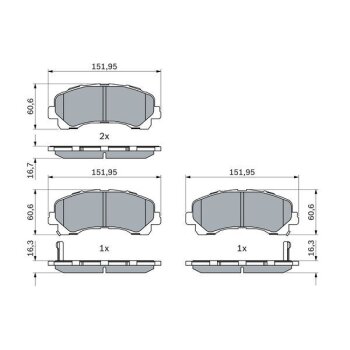 BOSCH Bremsbelagsatz, Scheibenbremse 0 986 424 916 -...
