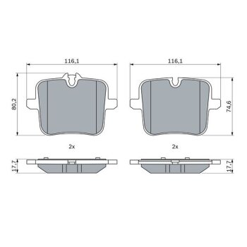 BOSCH Bremsbelagsatz, Scheibenbremse 0 986 424 923 -...