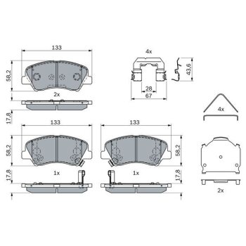 BOSCH Bremsbelagsatz, Scheibenbremse 0 986 424 951 -...