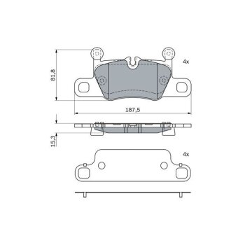 BOSCH Bremsbelagsatz, Scheibenbremse 0 986 424 972 -...