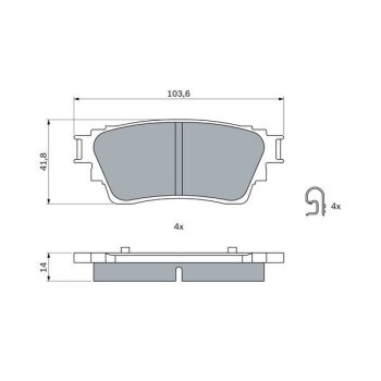 BOSCH Bremsbelagsatz, Scheibenbremse 0 986 460 008 -...