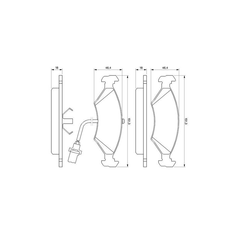 BOSCH Bremsbelagsatz, Scheibenbremse 0 986 466 403 - 0986466403 passend für 1595524