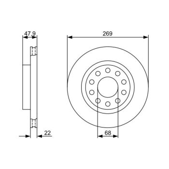 BOSCH Bremsscheibe 0 986 479 366 - 0986479366 passend...