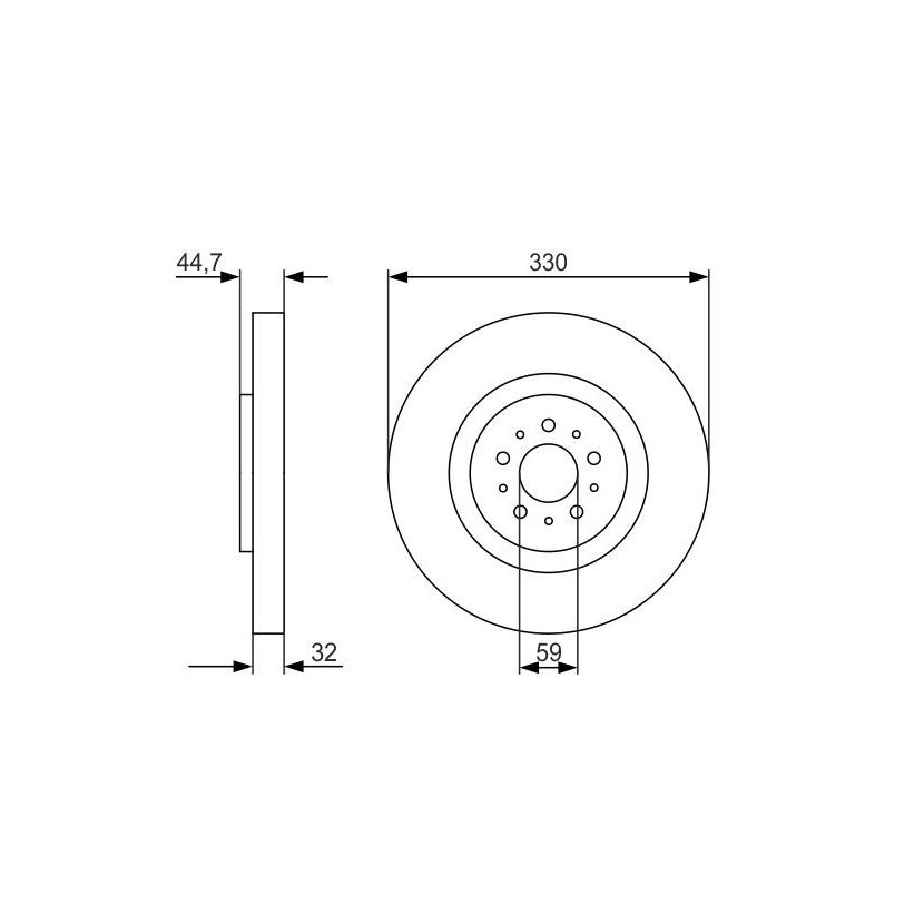 BOSCH Bremsscheibe 0 986 479 593 - 0986479593 passend für 51768587
